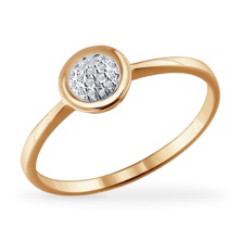 Кольца со вставкой бриллиант из золота, кроме изделий бренда «Бриллианты Костромы»